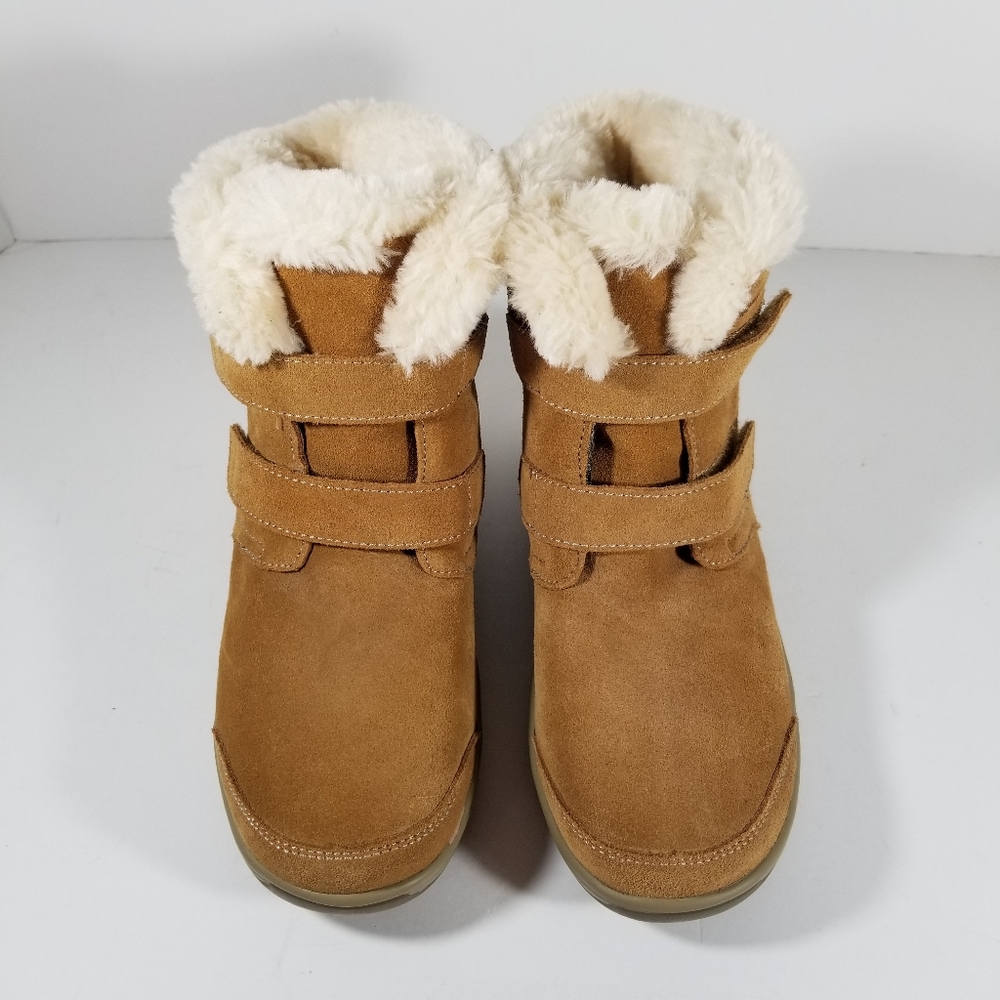Orthofeet Florence Booties Women's 6.5 Camel Suede Boot Shearling Lined - Picture 3 of 6